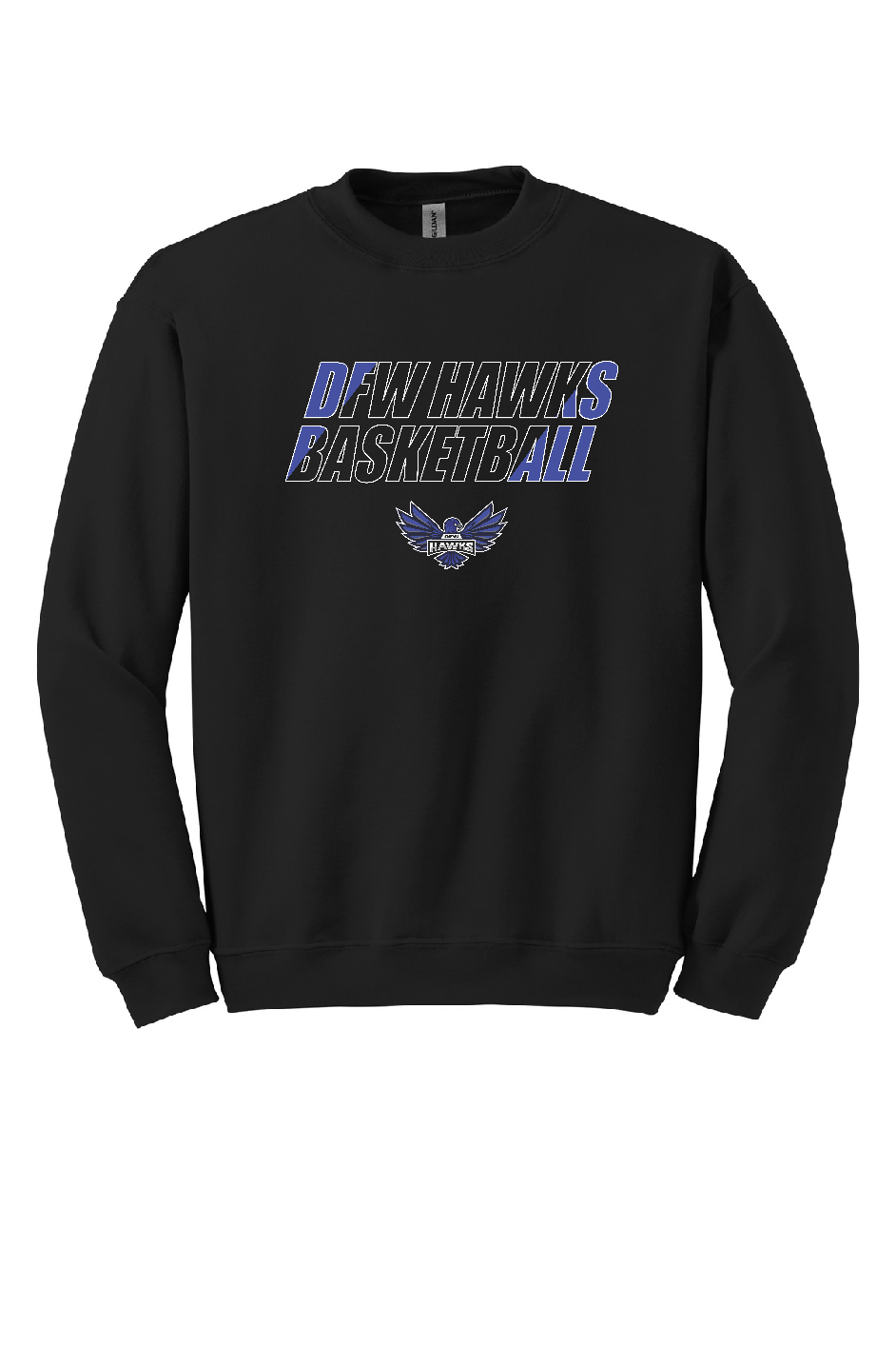 DFW HAWKS 2 tone Black Crewneck
