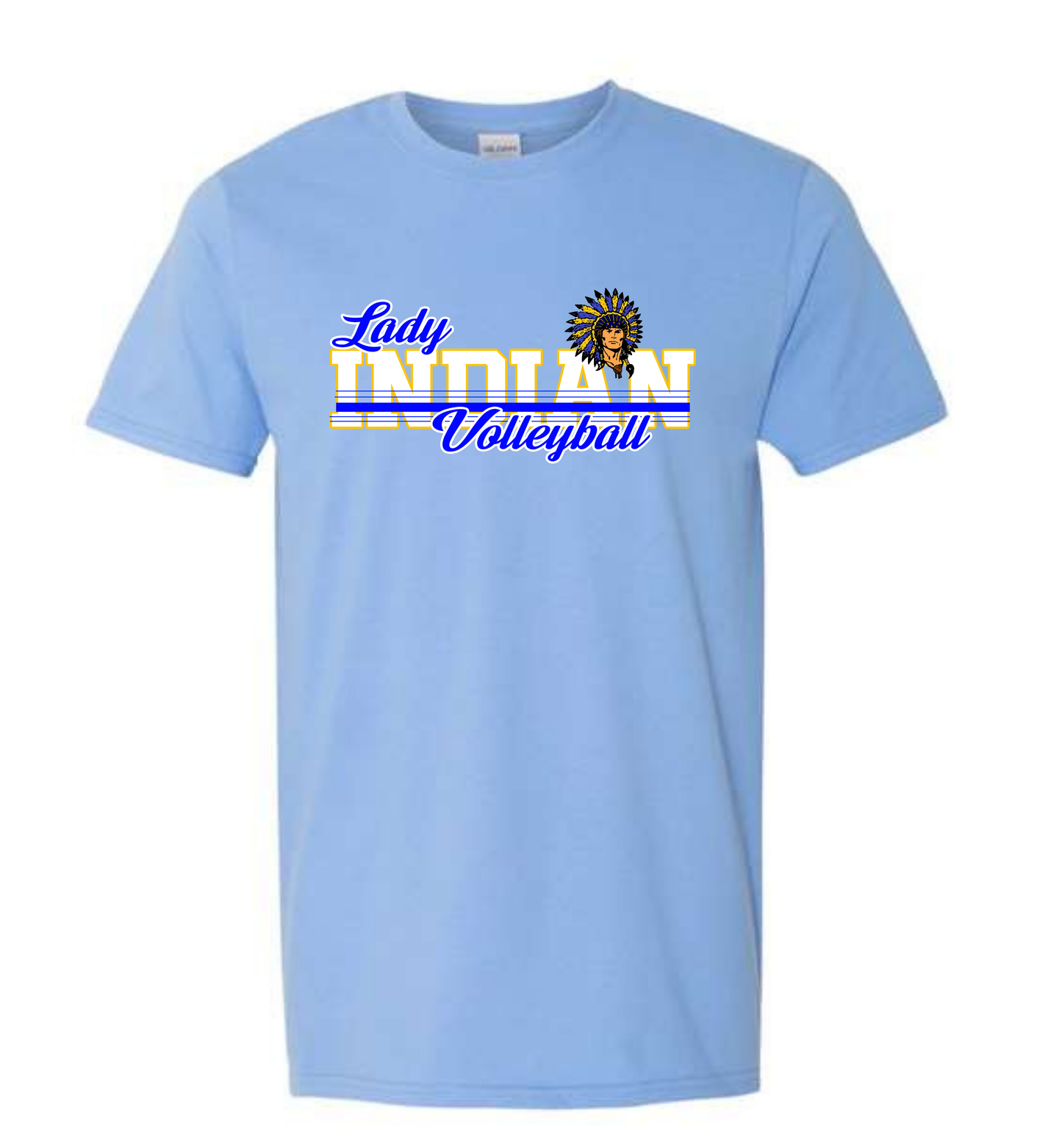 Lady Indian Volleyball - Carolina Blue Dri fit