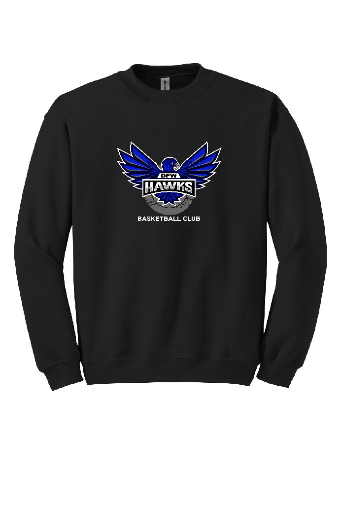 DFW HAWKS Basketball Club Black Crewneck