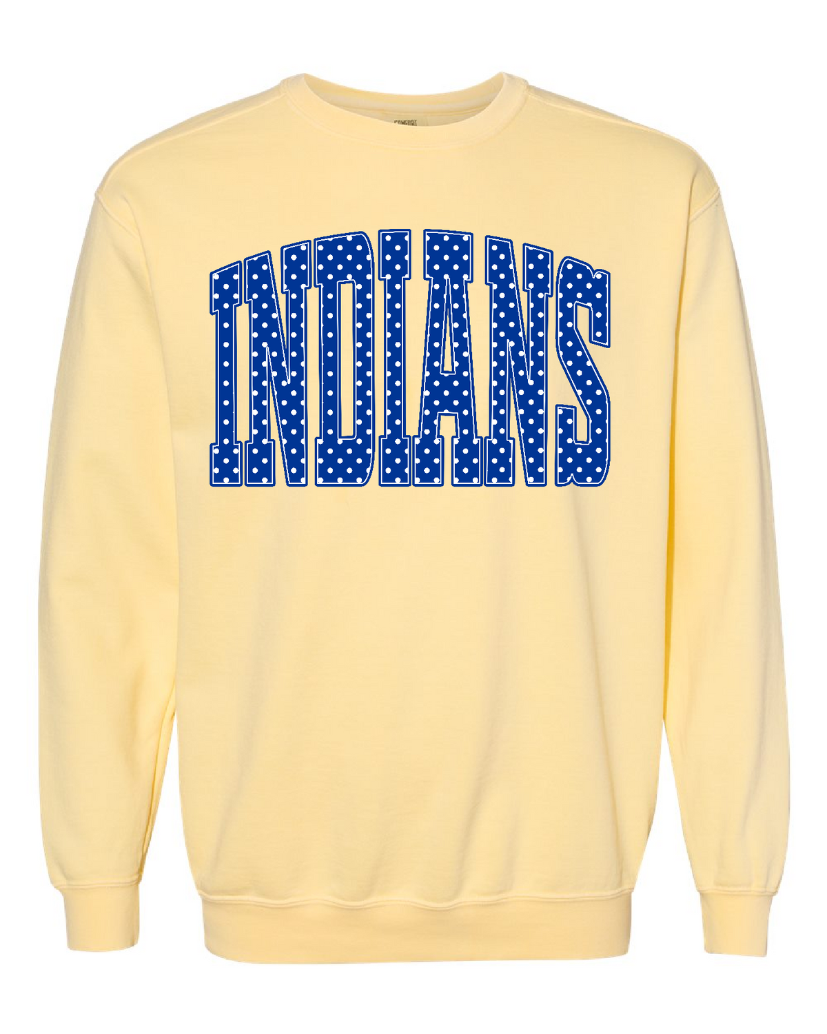 Butter Comfort Colors Crewneck Sweatshirt with polka dots Indians