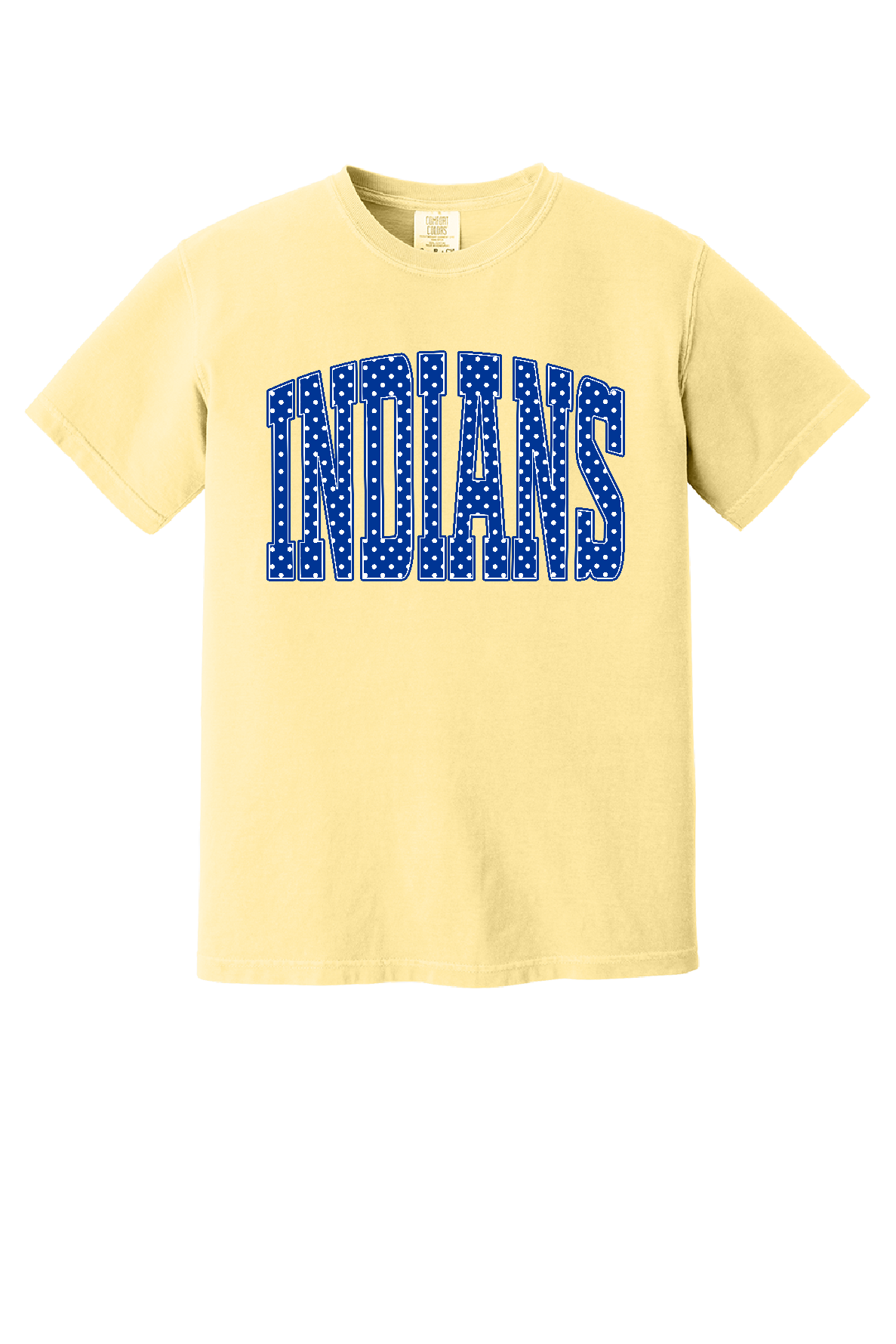 Butter Comfort Colors T-shirt with Polka Dot Indians