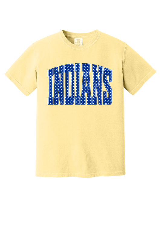 Butter Comfort Colors T-shirt with Polka Dot Indians