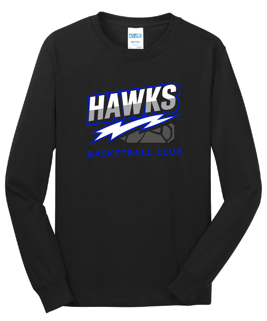 DFW HAWKS Bolt Black Long Sleeve Dri-Fit T-shirt