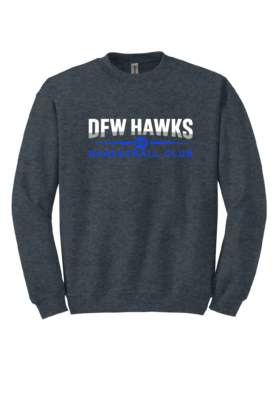 DFW HAWKS Dk Heather Crewneck