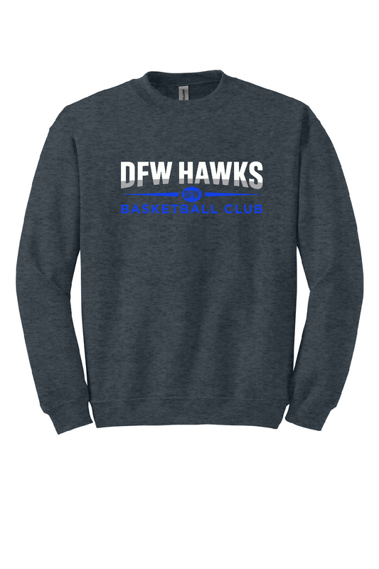 DFW HAWKS Dk Heather Crewneck