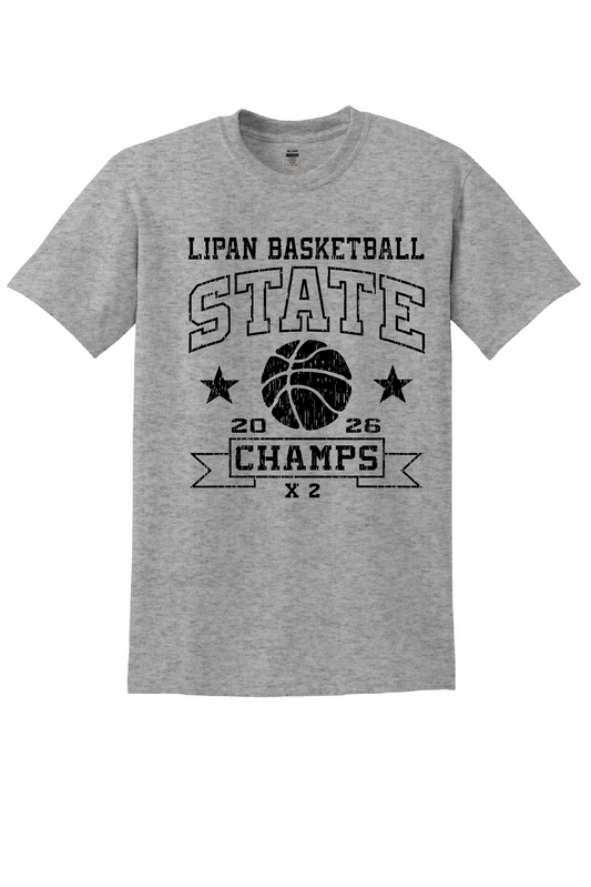 Lipan State Basketball - Old School - Athletic Grey- Short or Long Sleeve T-Shirt