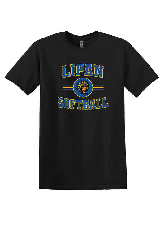 Lipan Softball- Short Sleeve Black Cotton T-Shirt
